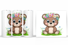 Cute Bear Tumbler Sublimation. Bear Summer Tumbler Design Product Image 2