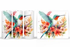 Hummingbird Tumbler Sublimation. Bird Flowers Tumbler Product Image 2
