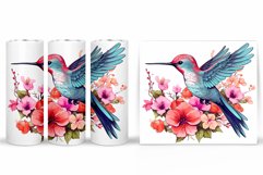 Hummingbird Tumbler Sublimation. Bird Flowers Tumbler Product Image 2