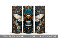 3D Bee Tumbler Design. Bee Sublimation Product Image 1