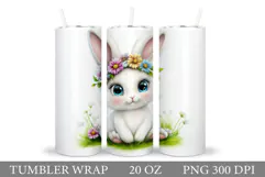Cute Bunny Tumbler Design. Bunny Sublimation Product Image 1