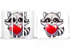 Valentines Raccoon Tumbler. Valentines Tumbler Sublimation Product Image 2
