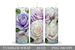 Roses Tumbler Design. Roses Sublimation Product Image 1