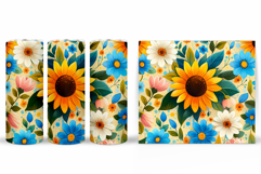 Floral Tumbler Design. Flowers Tumbler Sublimation Product Image 2