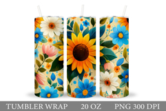 Floral Tumbler Design. Flowers Tumbler Sublimation Product Image 1