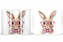 Cute Bunny Tumbler Design. Bunny Sublimation Product Image 2