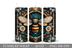 3D Bee Tumbler Design. Bee Sublimation Product Image 1
