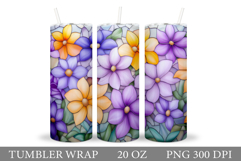 Flowers Tumbler Design. Sublimation Tumbler Flower Product Image 1