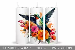 Hummingbird Tumbler Design. Hummingbird Sublimation Product Image 1