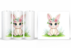 Cute Bunny Tumbler Design. Bunny Sublimation Product Image 2