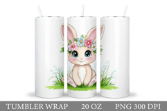 Cute Bunny Tumbler Design. Bunny Sublimation Product Image 1