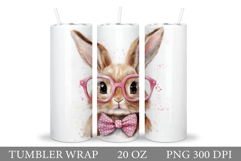 Cute Bunny Tumbler Design. Bunny Sublimation Product Image 1
