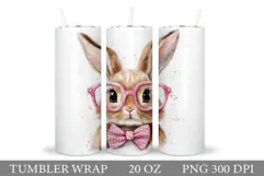 Cute Bunny Tumbler Design. Bunny Sublimation Product Image 1
