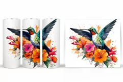 Hummingbird Tumbler Design. Hummingbird Sublimation Product Image 2