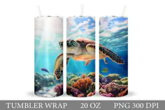 Turtle Tumbler Wrap Design. Turtle Tumbler Wrap Sublimation Product Image 1
