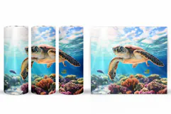 Turtle Tumbler Wrap Design. Turtle Tumbler Wrap Sublimation Product Image 2