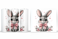 Cute Bunny Tumbler Design. Bunny Sublimation Product Image 2