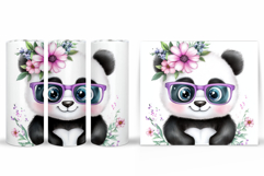 Cute Panda Tumbler Sublimation. Panda Flowers Tumbler Design Product Image 2