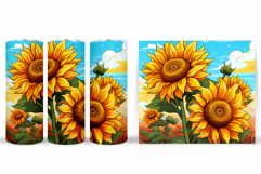 Sunflowers Tumbler. Flowers Tumbler Sublimation Product Image 2