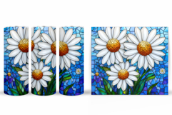 Daisy Flowers Tumbler Design. Flowers Tumbler Sublimation Product Image 2