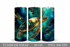 Turtle Tumbler Wrap Design. Turtle Tumbler Wrap Sublimation Product Image 1