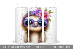 Cute Sloth Tumbler Design. Cute Sloth Sublimation Product Image 1