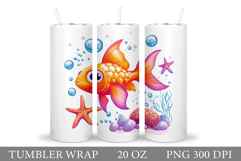 Cute Fish Tumbler Design. Fish Tumbler Sublimation Product Image 1
