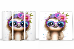 Cute Sloth Tumbler Design. Cute Sloth Sublimation Product Image 2