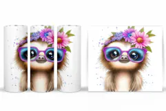 Cute Sloth Tumbler Design. Cute Sloth Sublimation Product Image 2