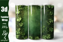 St. Patrick's Tumbler Wrap - Gnome Tumbler PNG Product Image 2