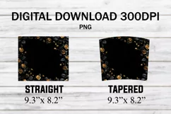 3D Black Butterflies Skull 20 Oz Tumbler Wrap Product Image 2