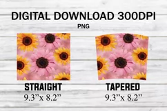 Pink Glitter Cowhide Sunflowers Tumbler 20 oz Wrap Product Image 2