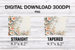 3D white Gold Flowers 20oz Sublimation Skinny Tumber Designs Product Image 2