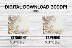 3D white Gold Flowers 20oz Sublimation Skinny Tumber Designs Product Image 2