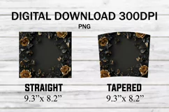 3D Black Butterflies Skull 20 Oz Tumbler Wrap Product Image 2