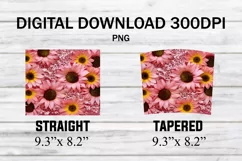 Pink Glitter Cowhide Sunflowers Tumbler 20 oz Wrap Product Image 2