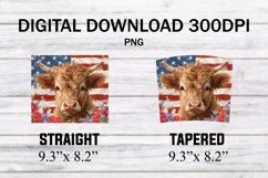 Cow Patriotic 20 oz Tumbler Wrap - 20 oz Tumbler Sublimation Product Image 2