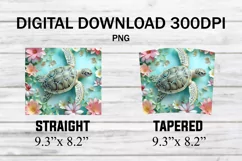 3D Sea Turtle Tumbler Wrap - 20 oz Tumbler Sublimation Product Image 2
