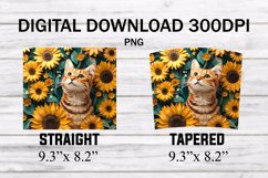 3D Cat Tumbler Wrap - 20 oz Tumbler Wrap Sunflowers Product Image 2