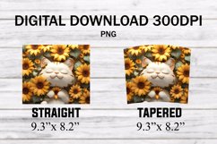 3D Cat Tumbler Wrap - 20 oz Tumbler Wrap Sunflowers Product Image 2