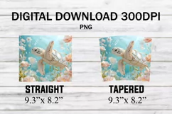 3D Sea Turtle Tumbler Wrap - 20 oz Tumbler Sublimation Product Image 2