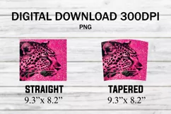 Hot Pink Tumbler Wrap - 20 oz Leopard Glitter Tumbler PNG Product Image 2