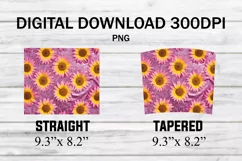 Pink Glitter Cowhide Sunflowers Tumbler 20 oz Wrap Product Image 2