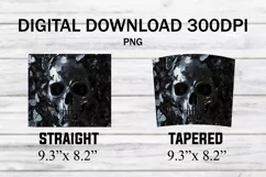 3D Black Butterflies Skull 20 Oz Tumbler Wrap Product Image 2