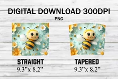 3d Cute Bee Tumbler Wrap - 20 oz Tumbler Sublimation Product Image 2