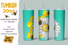 Bee watercolor illustration Skinny Tumbler 20oz sublimation Product Image 1