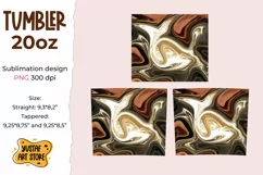 Skinny Tumbler sublimation 20oz.Brown glow marble, gold art Product Image 2
