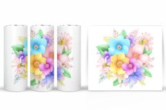 Flowers Tumbler Sublimation. Floral Tumbler Design Product Image 2