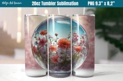 3D Flowers 20 OZ Skinny Tumbler Sublimation Product Image 1