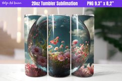 3D Flowers 20 OZ Skinny Tumbler Sublimation Product Image 1